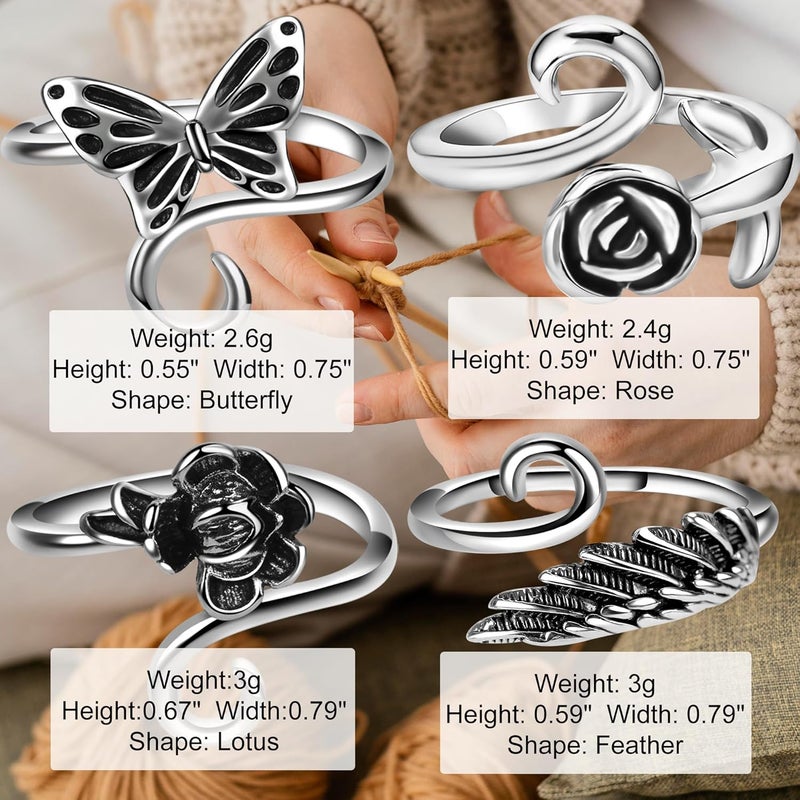 Hotlea Store 8 Pieces Crochet Tension Rings for Crocheting Yarn Guide Ring for Finger Yarn Crochet Ring Knitting Accessories - Image 4